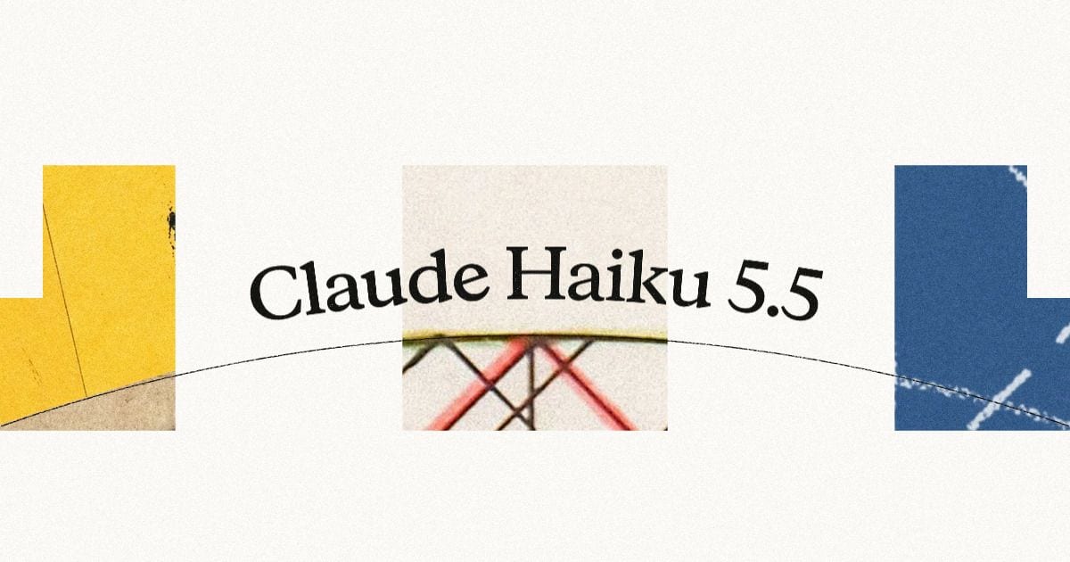 Ilustración con el texto Claude Haiku 5.5 sobre bloques de color amarillo, beige y azul.