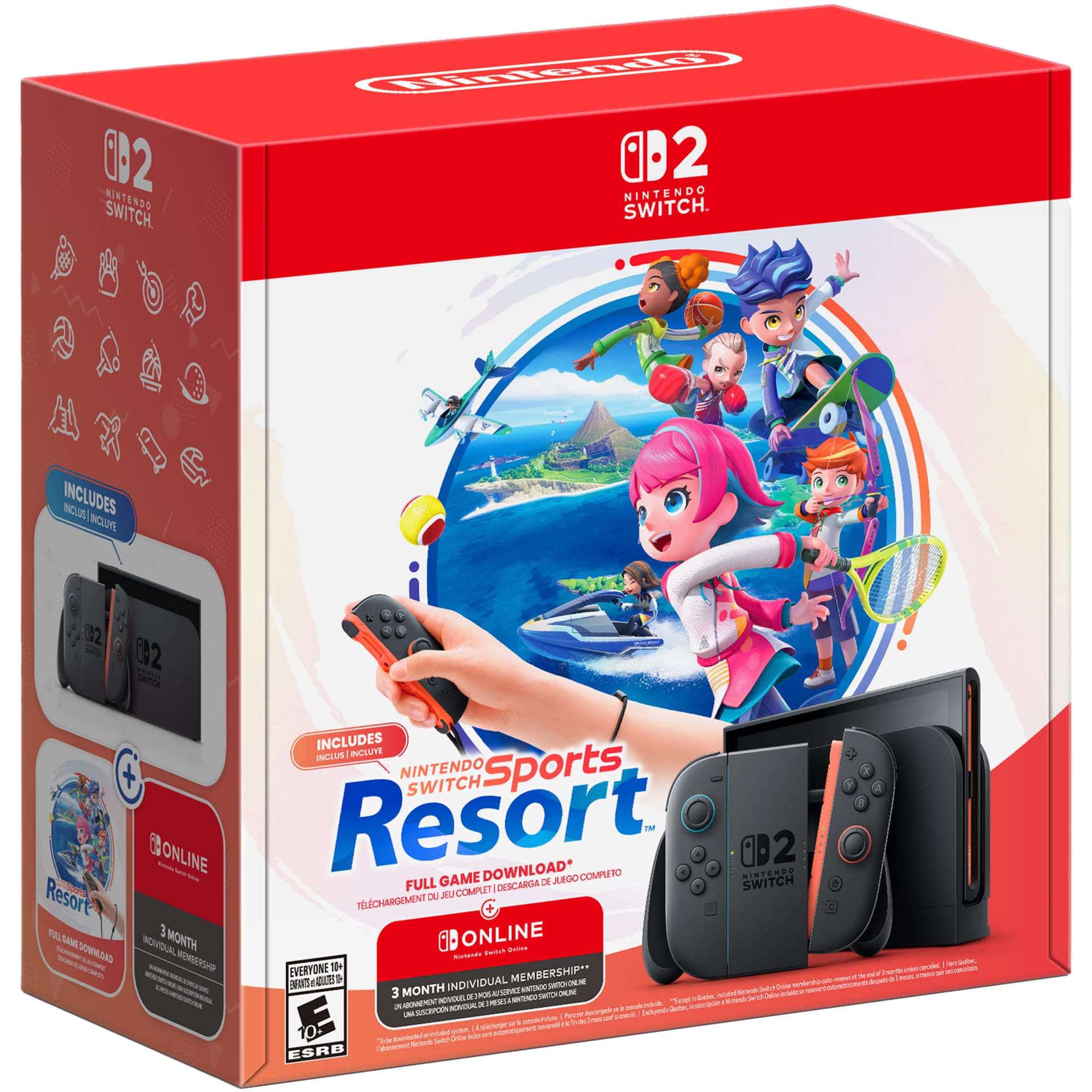 Box of the Switch 2 bundle with Nintendo Switch Sports Resort