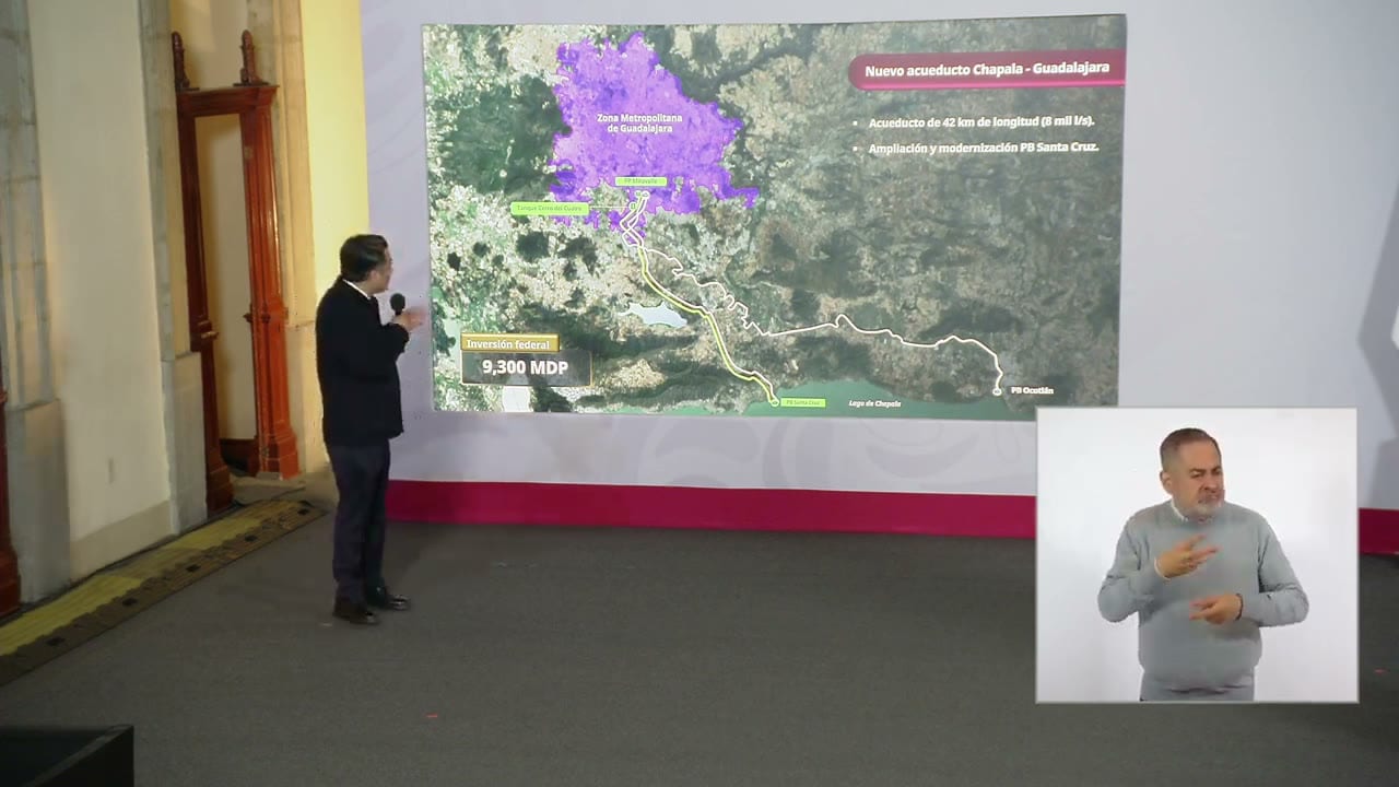 Lámina proyectada en la conferencia: Nuevo acueducto Chapala - Guadalajara.