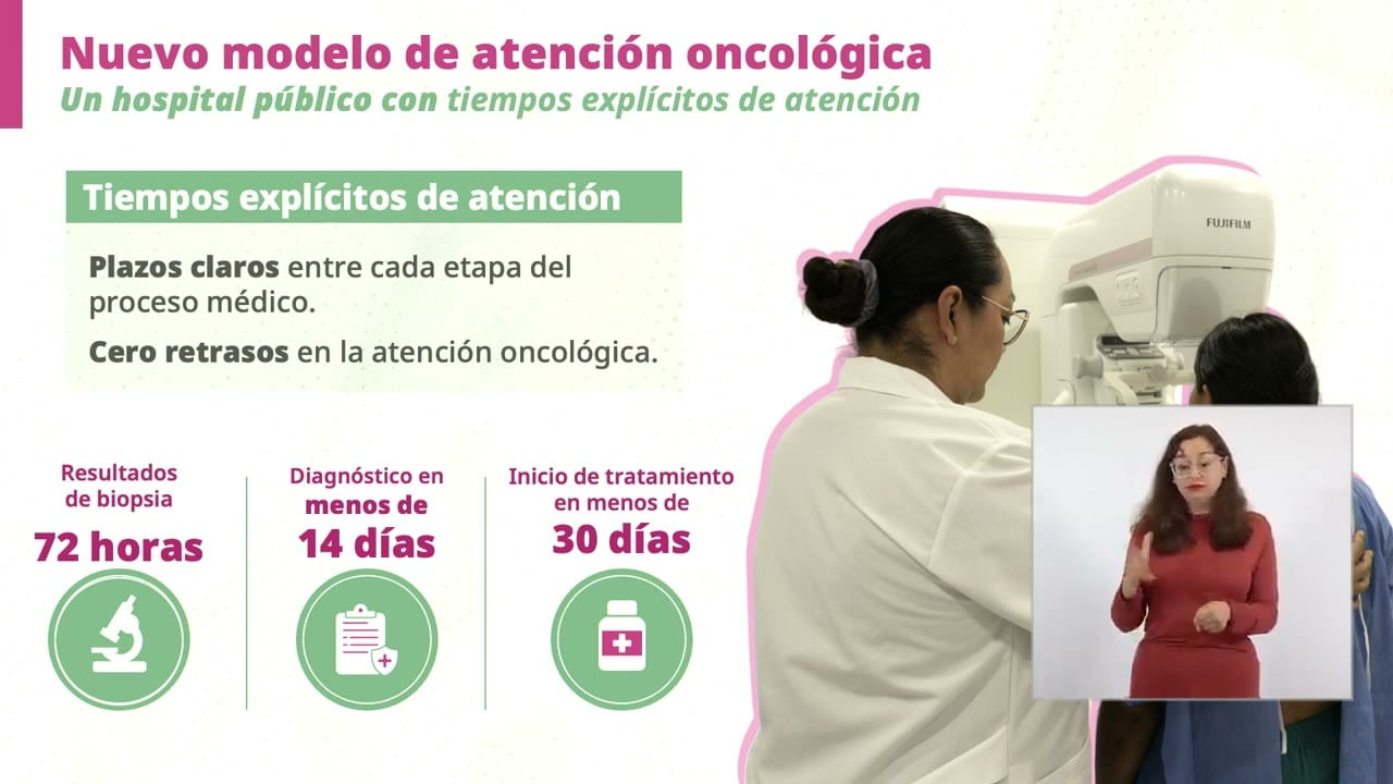 Lámina proyectada en la conferencia: Nuevo modelo de atención oncológica.