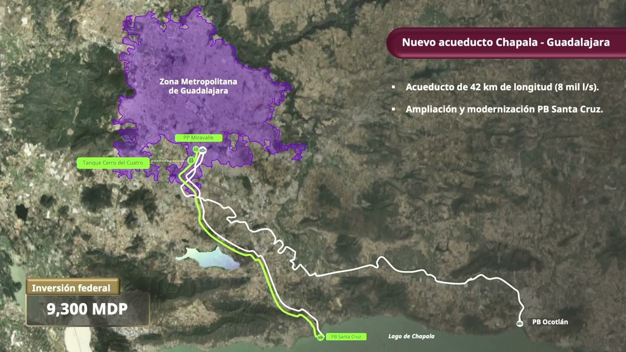 Lámina proyectada en la conferencia: Nuevo acueducto Chapala - Guadalajara.