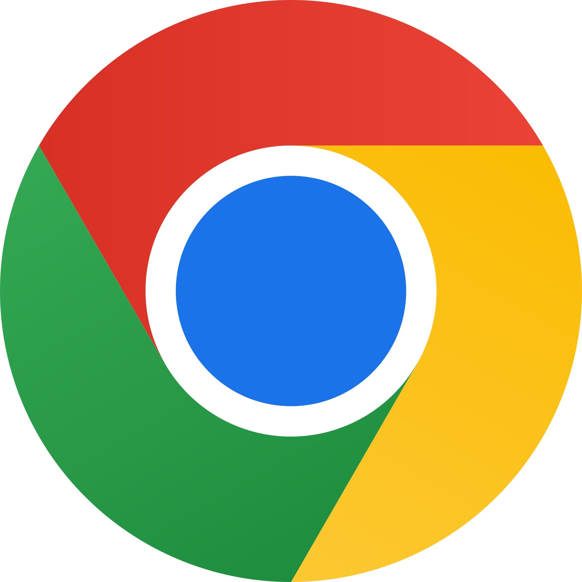 Ícono del navegador Google Chrome, un círculo con franjas roja, amarilla y verde alrededor de un centro azul, sobre fondo blanco.