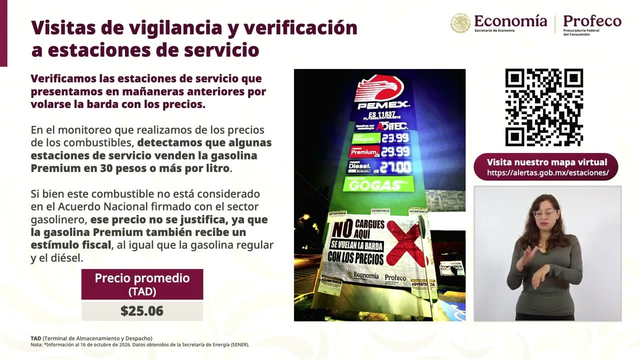 Lámina proyectada en la conferencia: Visitas de vigilancia y verificación a estaciones de servicio.