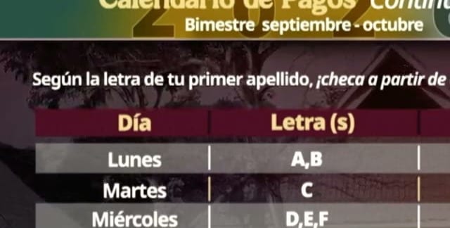 Lámina proyectada en la conferencia: Bimestre septiembre - octubre.
