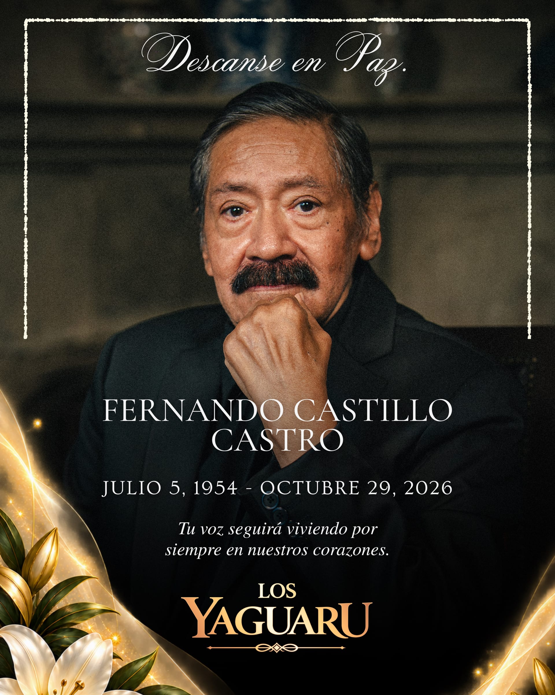Retrato de Fernando Castillo Castro, publicado por su agrupación