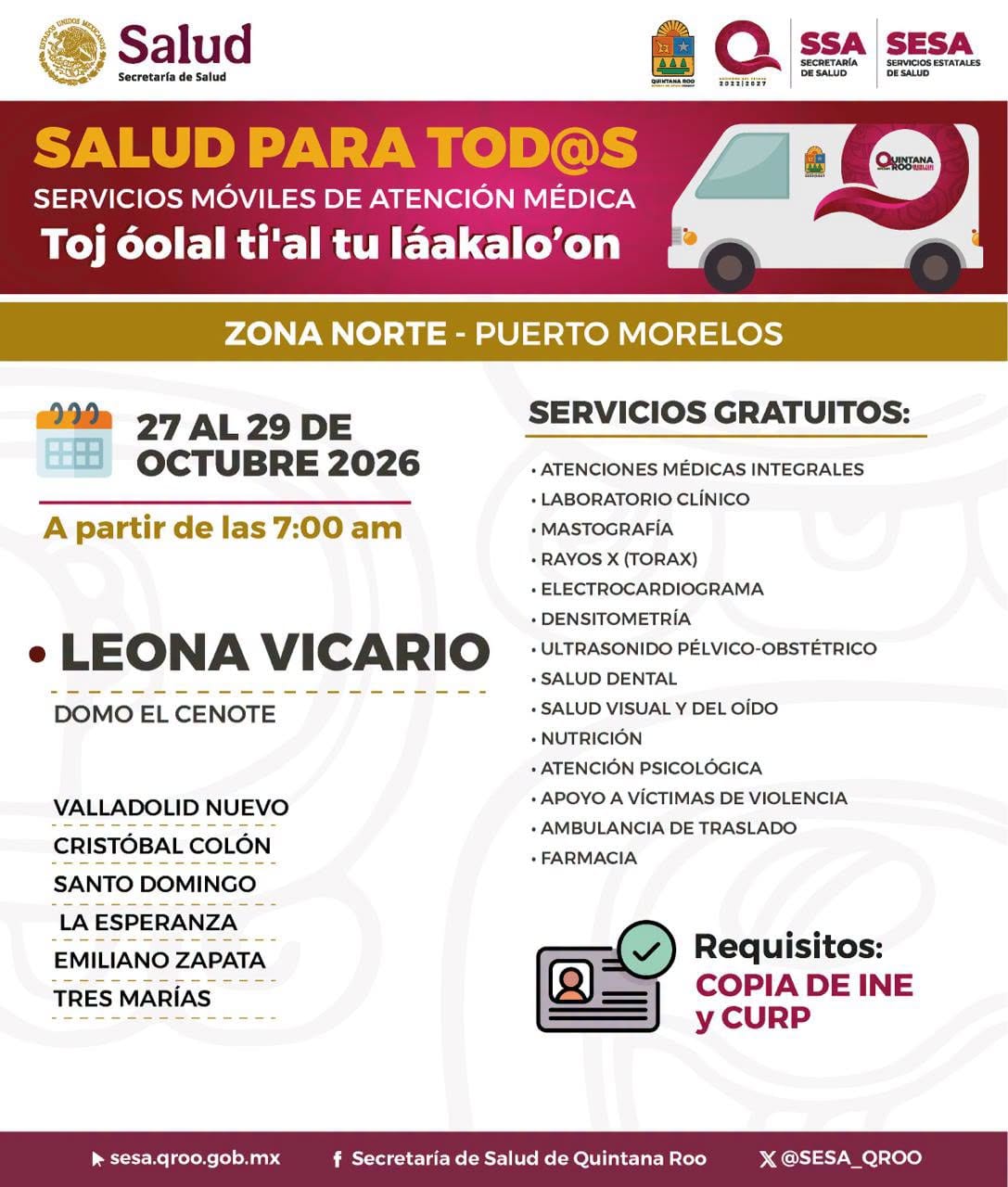 Lámina de la zona norte con Leona Vicario y las comunidades de Puerto Morelos