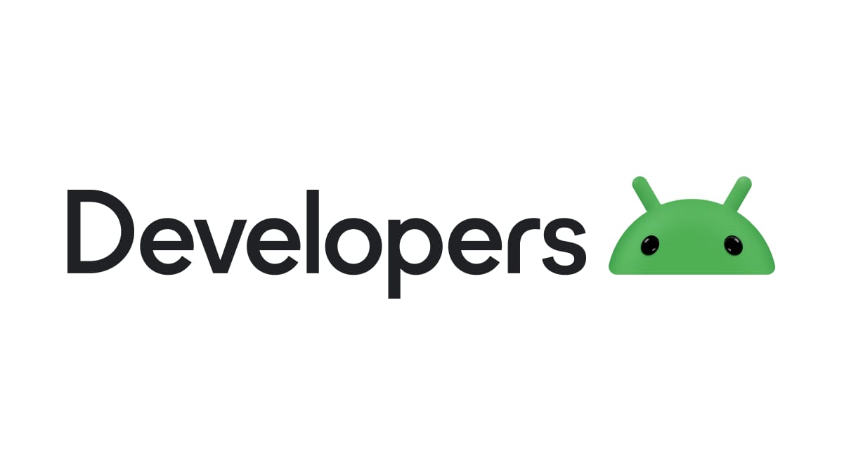 Logotipo de Android Developers, con la palabra Developers en letras negras y el robot verde de Android a la derecha, sobre fondo blanco.